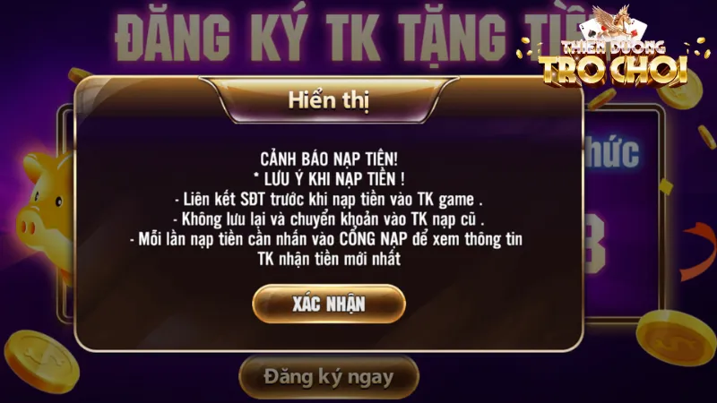 Đăng nhập trên máy tính bằng trang web cổng game Thiên Đường Trò Chơi